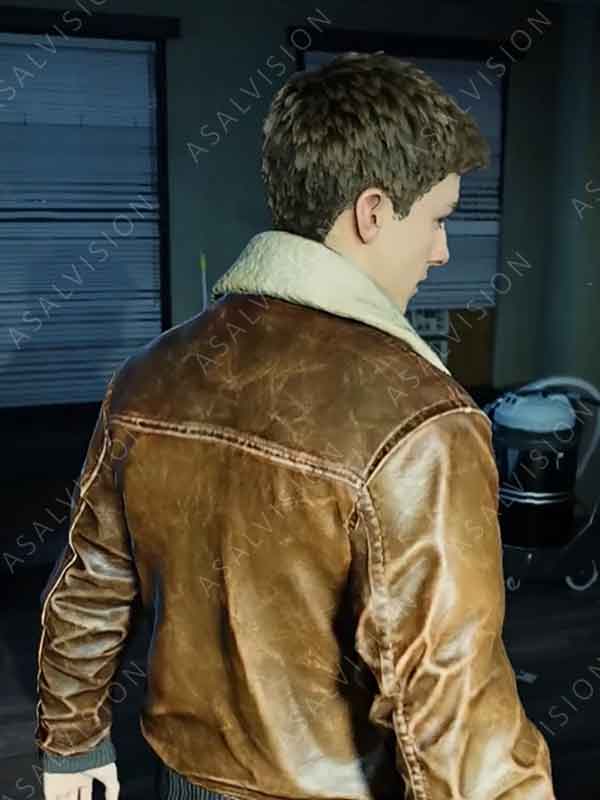PS5 Game 2023 Marvel's Spider-Man 2 Brown Leather Bomber Jacket