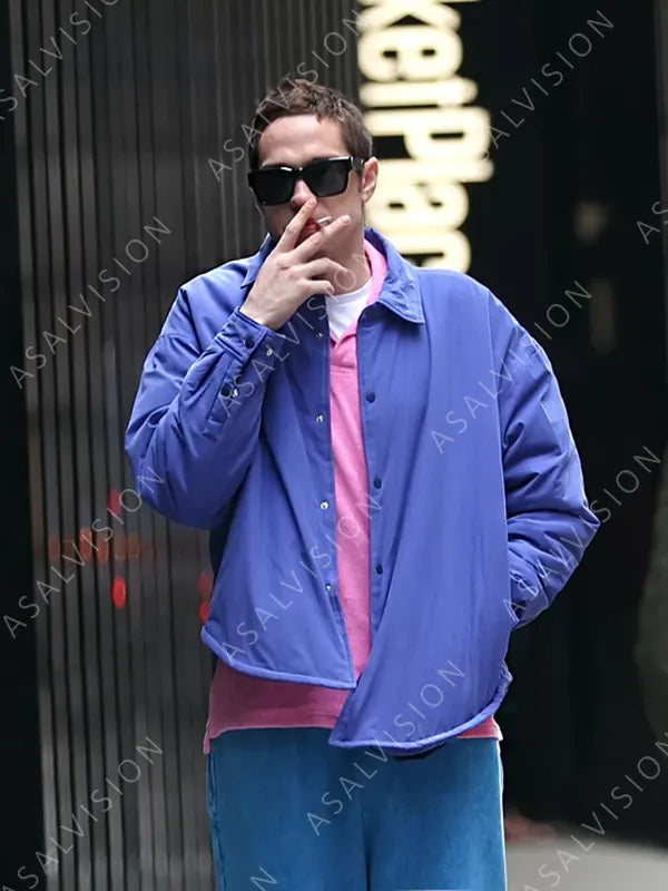 Pete Davidson Purple Cotton Jacket