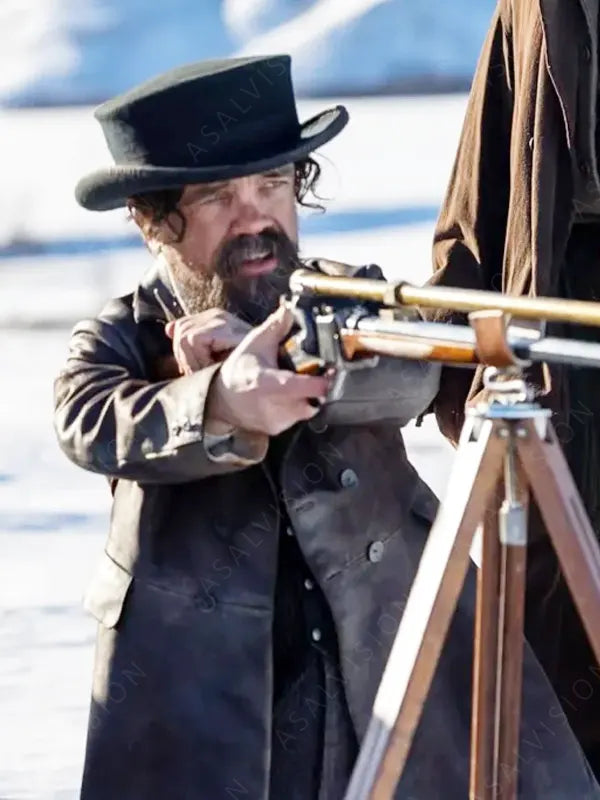 Peter Dinklage Movie The Thicket 2024 Reginald Black Leather Coat