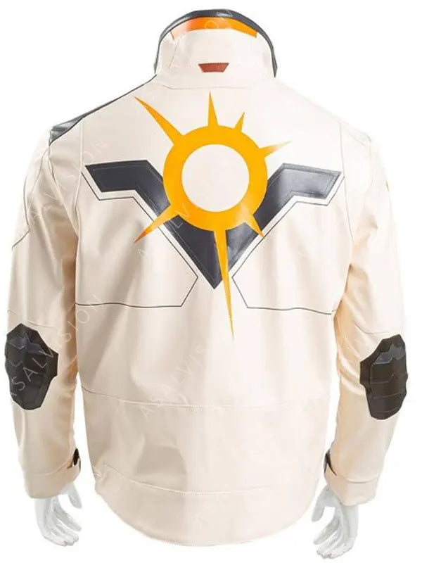 Phoenix Fiery Valorant White Leather Jacket