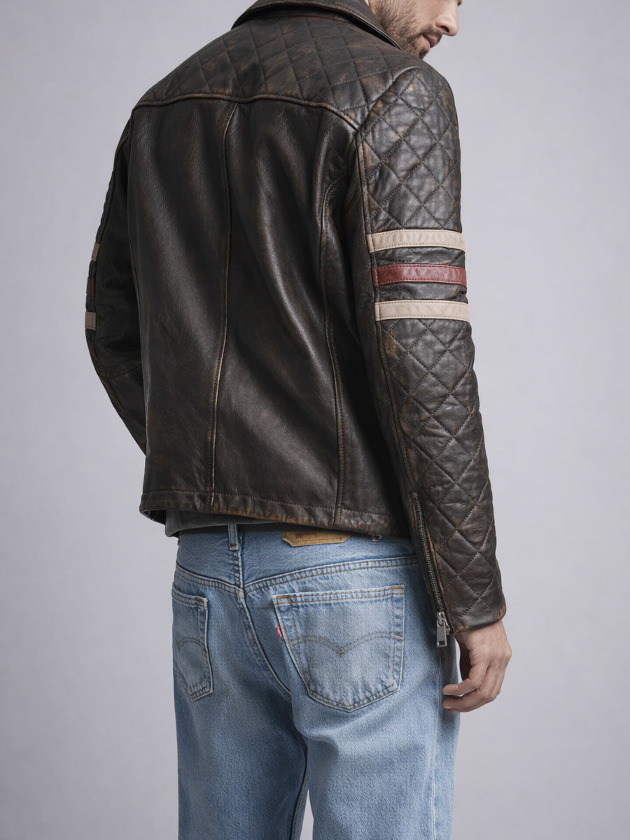 Hexford Vintage Brown Moto Jacket