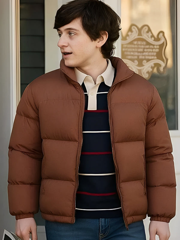 Resident Alien S04 Max Hawthorne Brown Puffer Jacket
