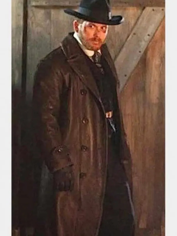 Rip Wheeler Cole Hauser Yellowstone Black Leather Long Coat