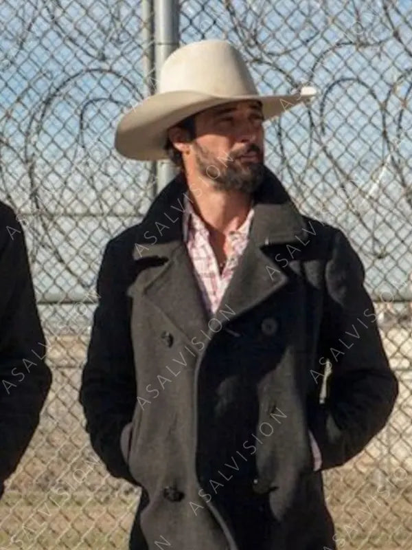 Ryan Bingham Tv Series Yellowstone Black Wool Peacoat