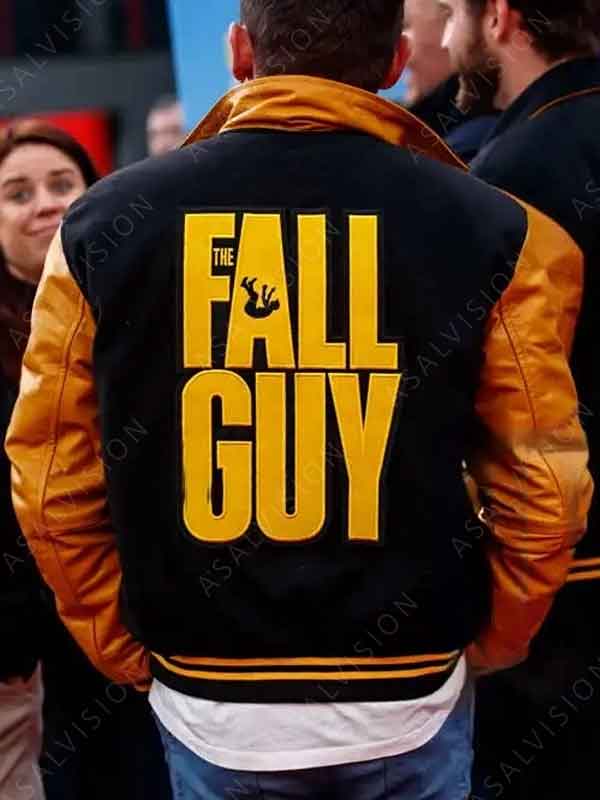 Ryan Gosling The Fall Guy Black and Yellow Letterman Varsity Jacket