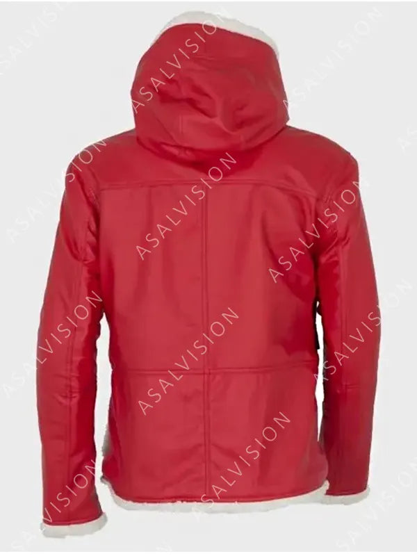 Santa Claus Unisex Red Leather Jacket