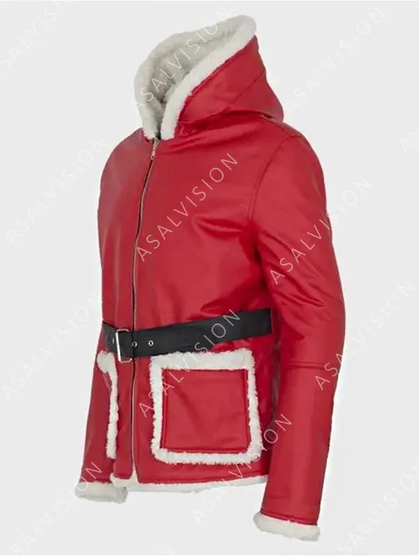 Santa Claus Unisex Red Shearling Leather JacketSanta Claus Unisex Red Shearling Leather Jacket