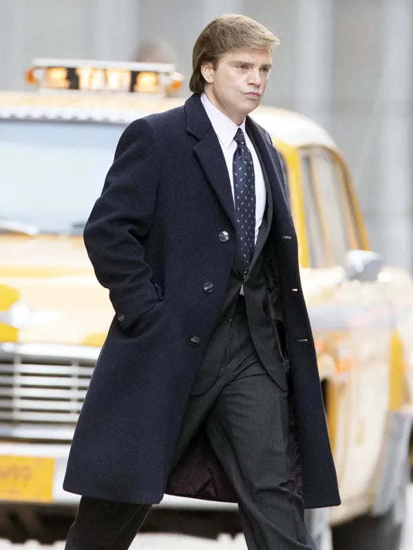 Sebastian Stan The Apprentice 2024 Donald Trump Black Wool Coat