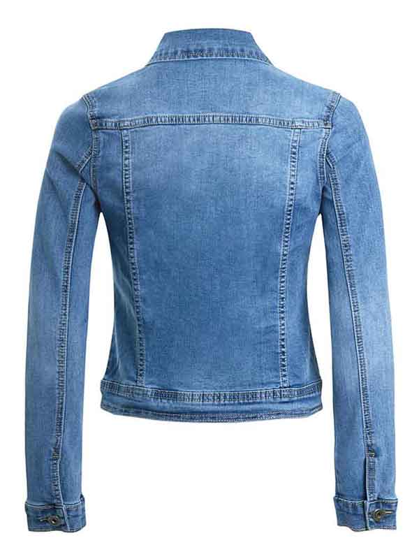Slim Fit Buttoned Jeans Blue Denim Jacket