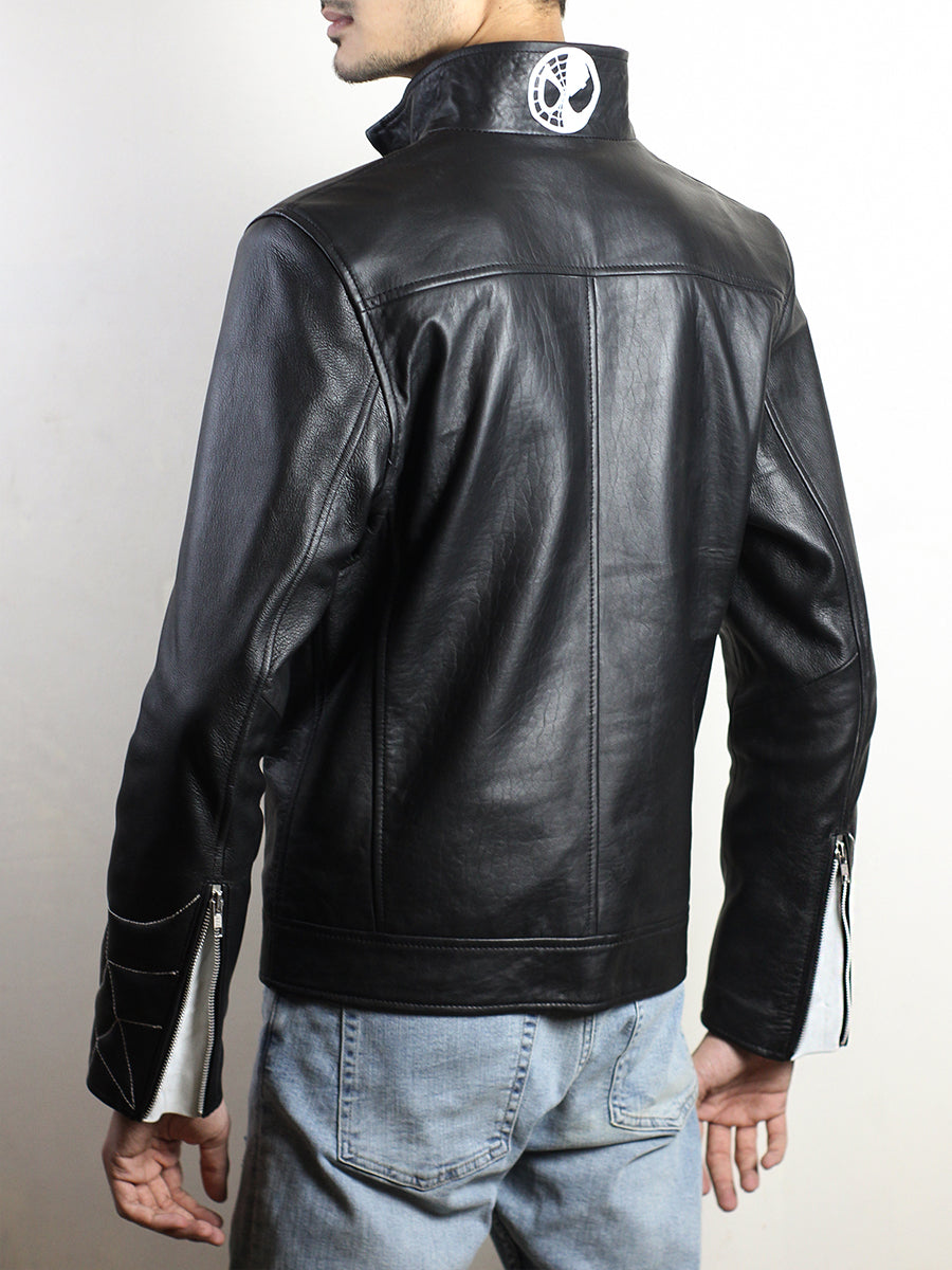 Spider Venom Symbiote Leather Black Jacket
