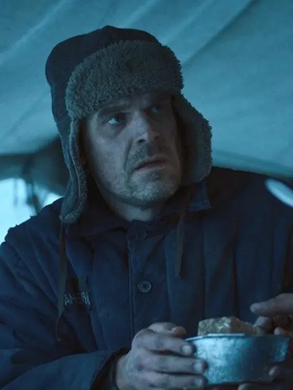 Stranger Things Season 4 David Harbour Blue Wool Jacket