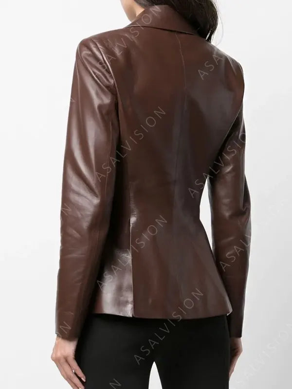 Succession S04 Sarah Snook Leather Blazer