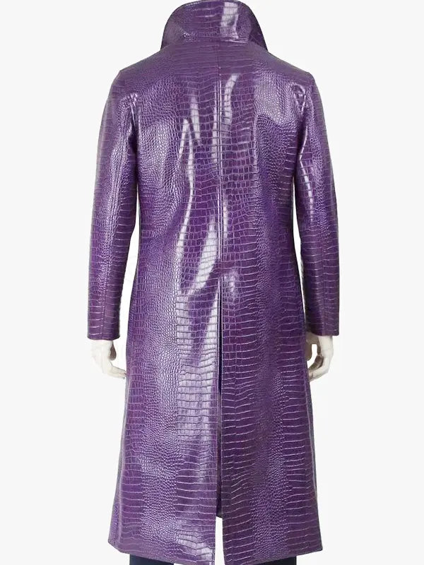 Suicide Squad Joker Purple Leather Coat