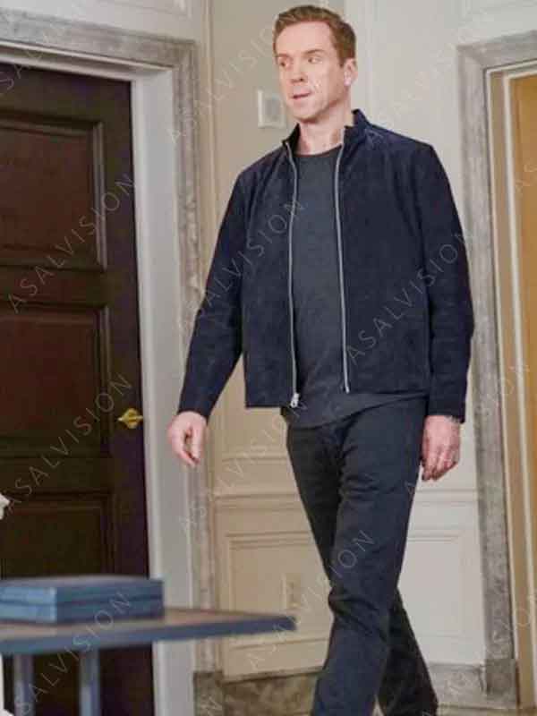 TV Series Billions S05 Damian Lewis Blue Suede Leather Jacket