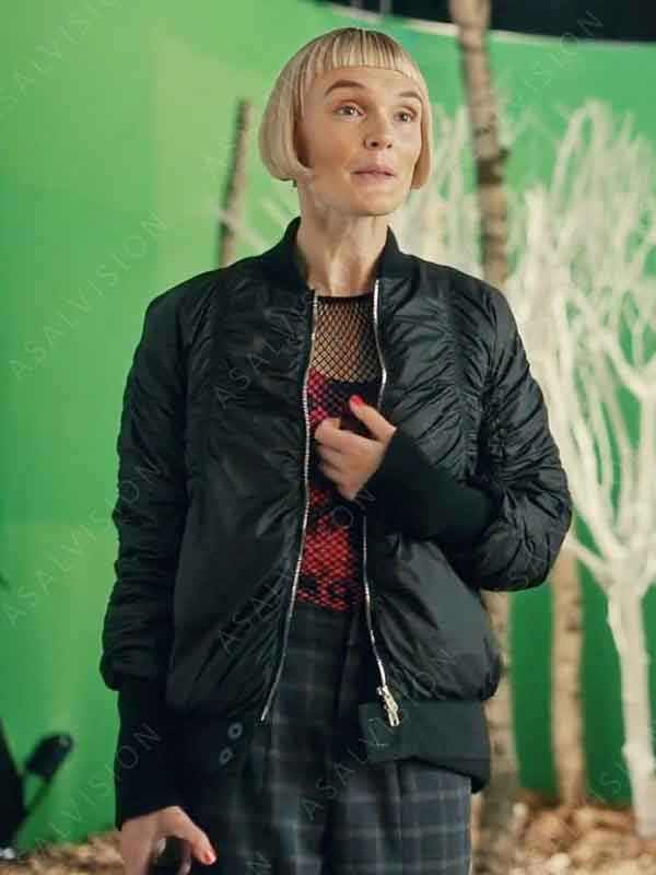 TV Series Geek Girl 2024 Betty Satin Black Bomber Jacket