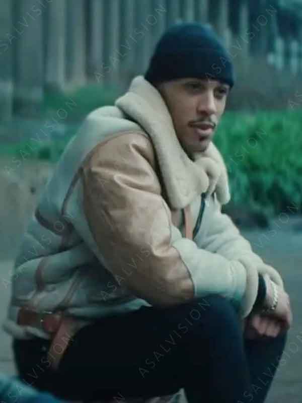 TV Series This Town 2024 Jordan Bolger Shearling Leather Jacket