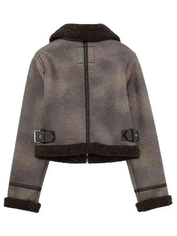 TV Series Tracker S01 Billie Matalon Shearling Brown Leather Jacket