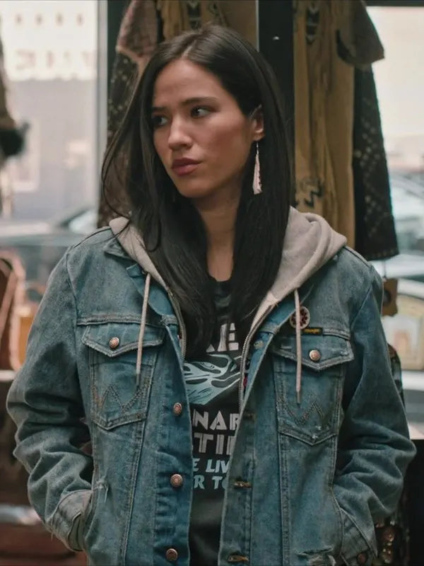 TV Series Yellowstone Monica Dutton Denim Blue Coat
