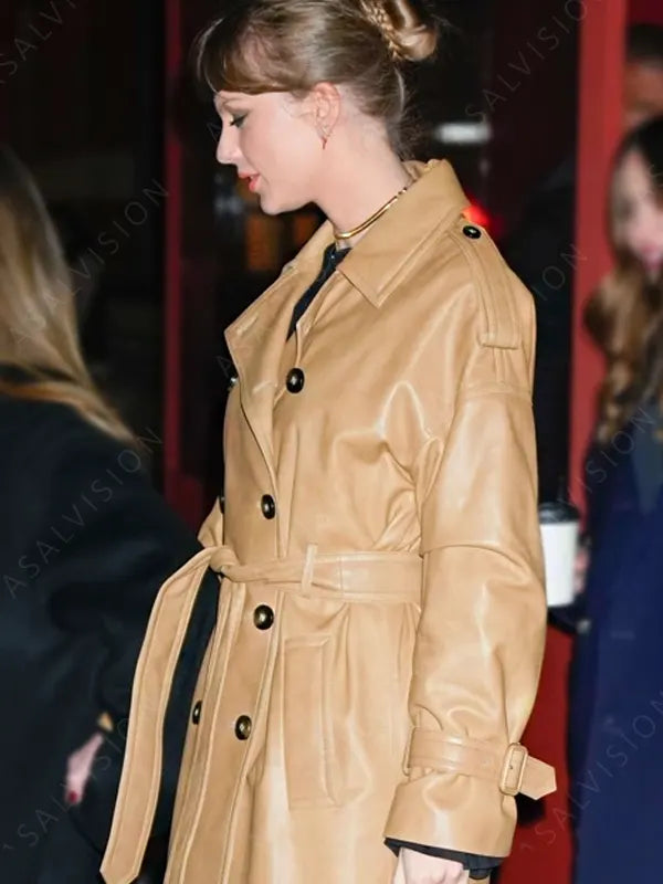 Taylor Swift Tan Belted Coat