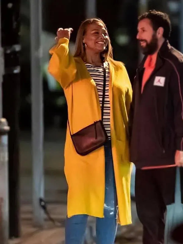 Teresa Sugerman Movie Hustle 2022 Queen Latifah Yellow Trench Coat