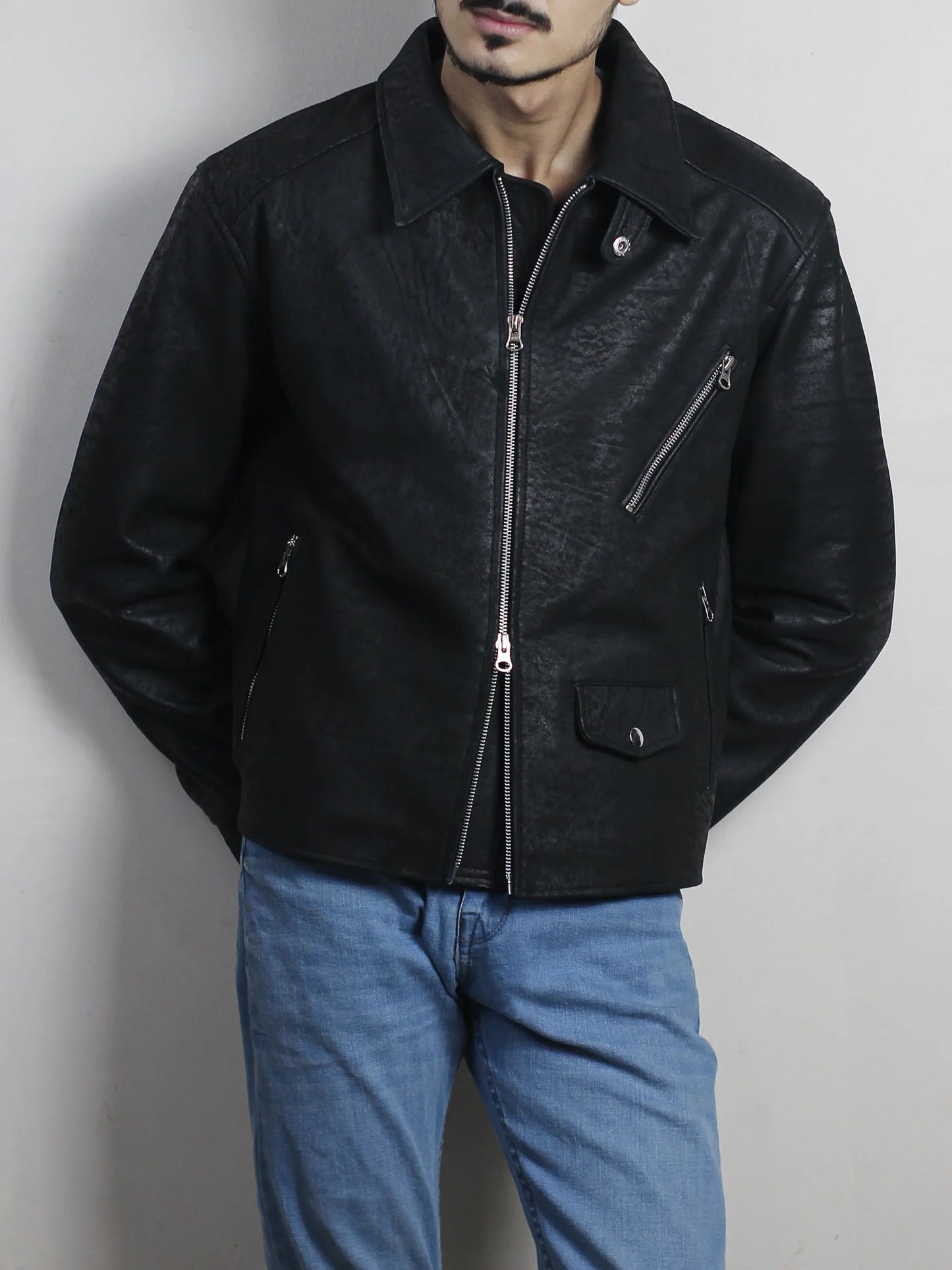 Textured Leather Jacket