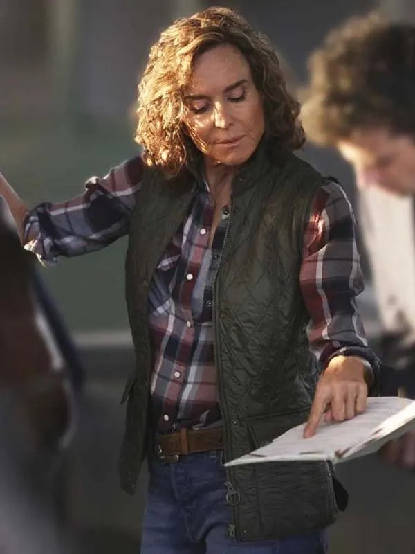 The Company You Keep 2023 Polly Draper Olive Vest