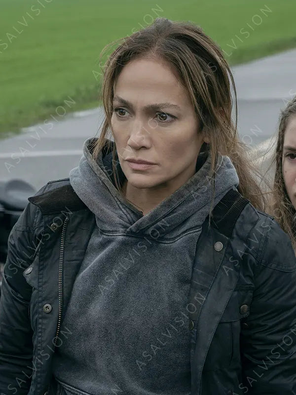 The Mother 2023 Jennifer Lopez Black Jacket