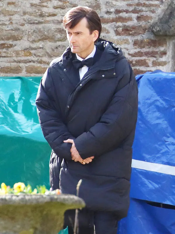 Tony Baddingham Rivals 2024 David Tennant Black Hooded Jacket