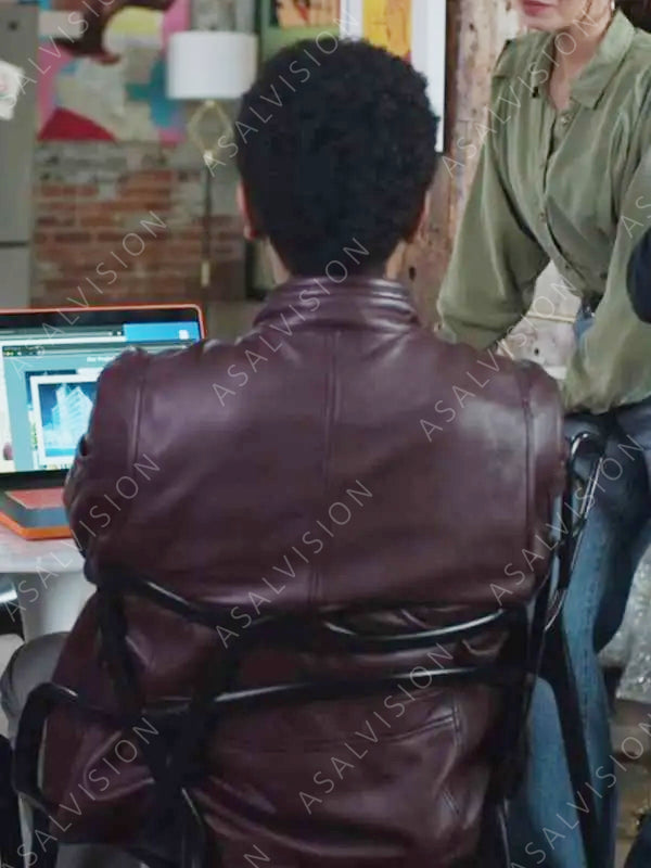 True Justice Family Ties Alexander Nunez Brown Leather Jacket