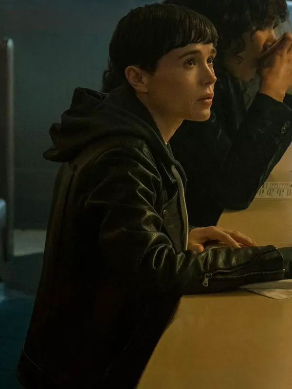 Viktor Hargreeves The Umbrella Academy S03 Elliot Page Leather Black Jacket