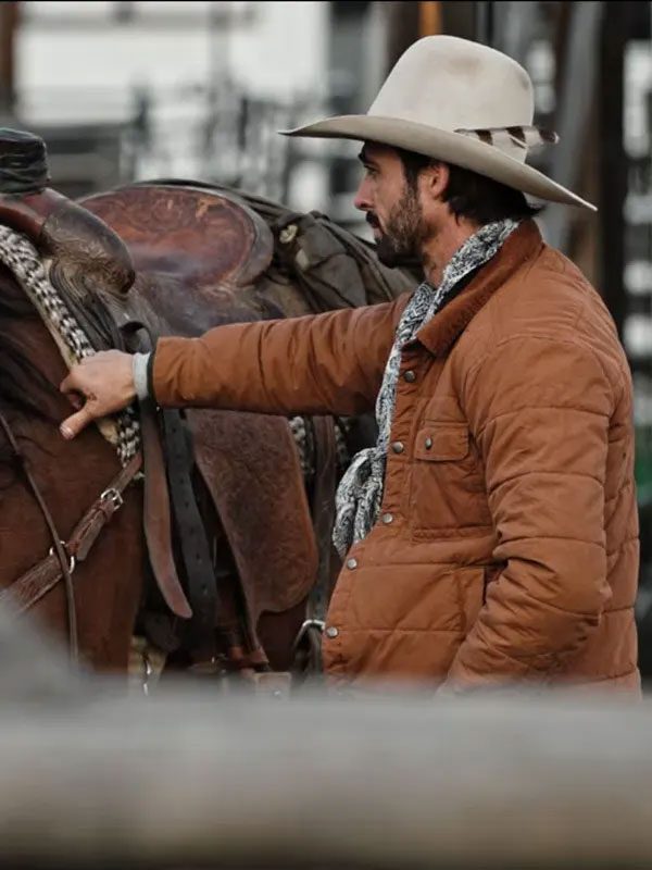 Walker Yellowstone Ryan Bingham Puffer Brown Cotton Jacket