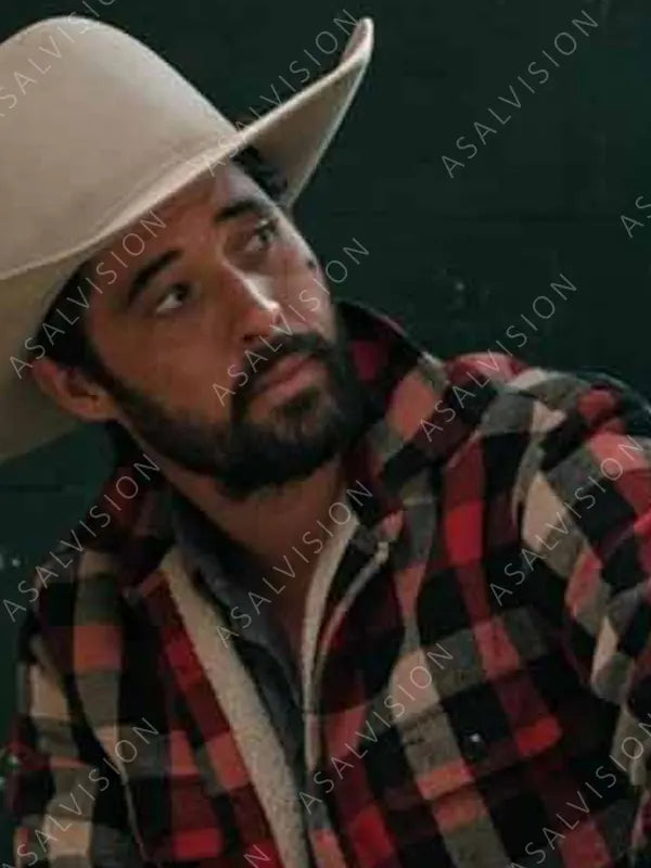 Walker Yellowstone S03 Ryan Bingham Plaid Shearling Jacket