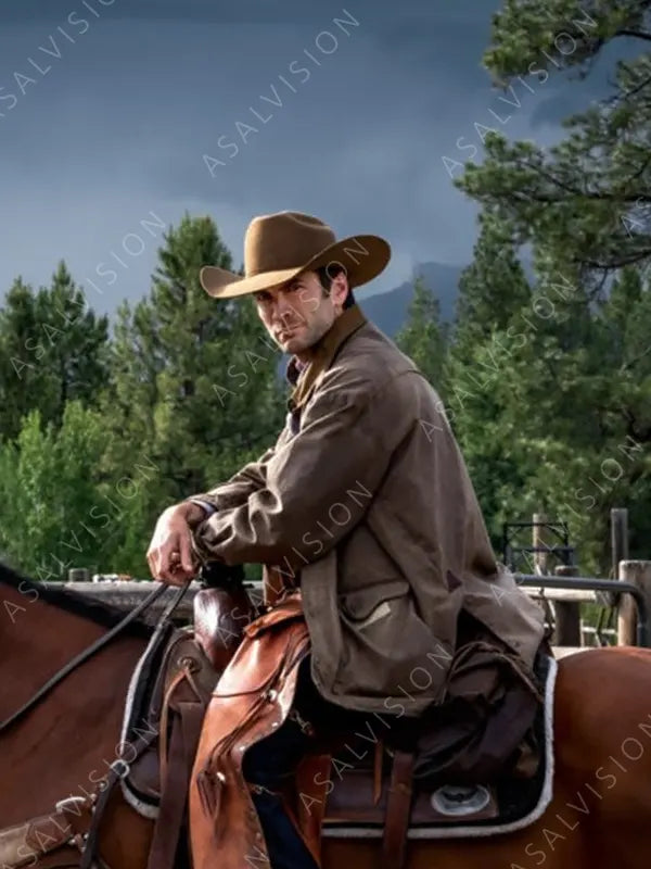 Wes Bentley Yellowstone Jamie Dutton Brown Leather Jacket