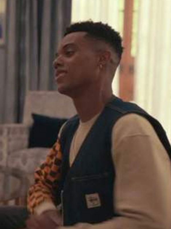 Will Smith TV Series Bel-Air Jabari Banks Blue Denim Vest