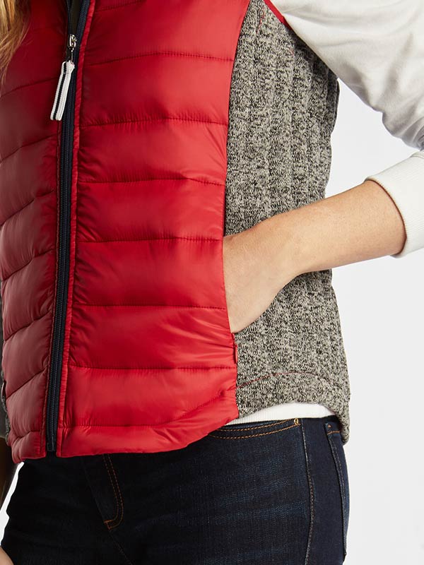 Women Red Puffer Vest