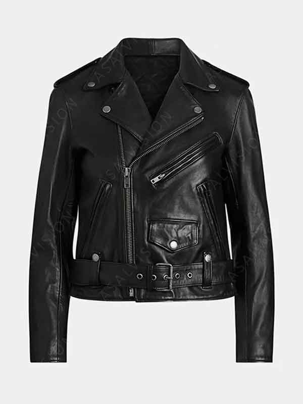 Womens Black Butter Soft Biker Leather Jacket
