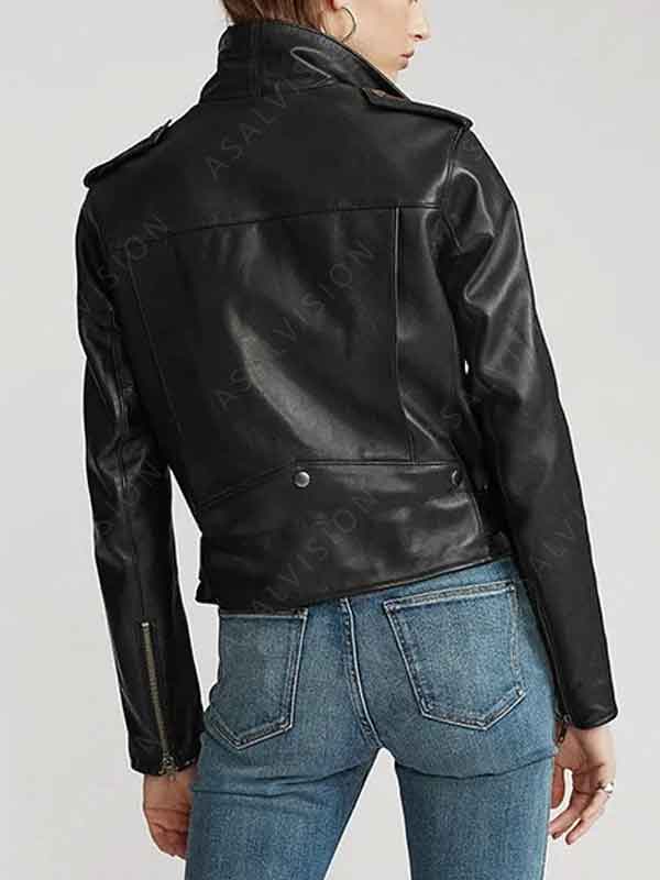 Womens Black Butter Soft Genuine Biker Leather Jacket
