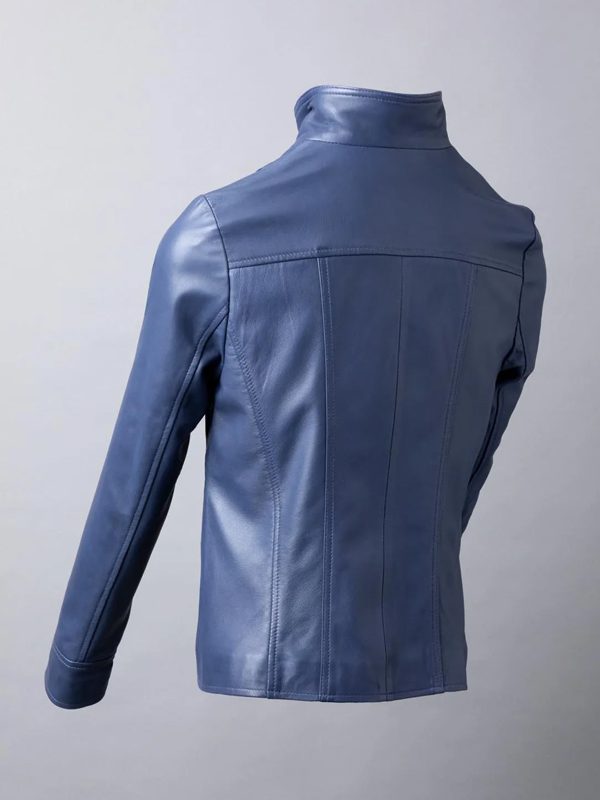 Women's Blue Leather Jacket