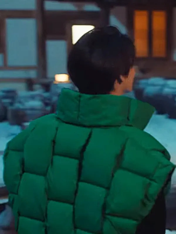 XO Kitty S02 Sang Heon Lee Green Puffer Vest
