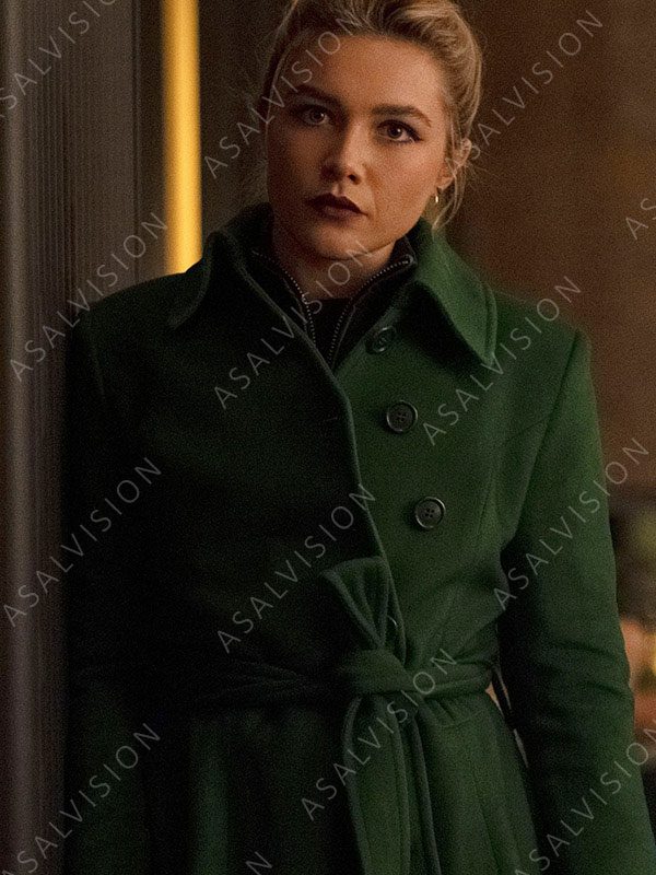 Yelena Belova Hawkeye Florence Pugh Green Trench Wool Coat