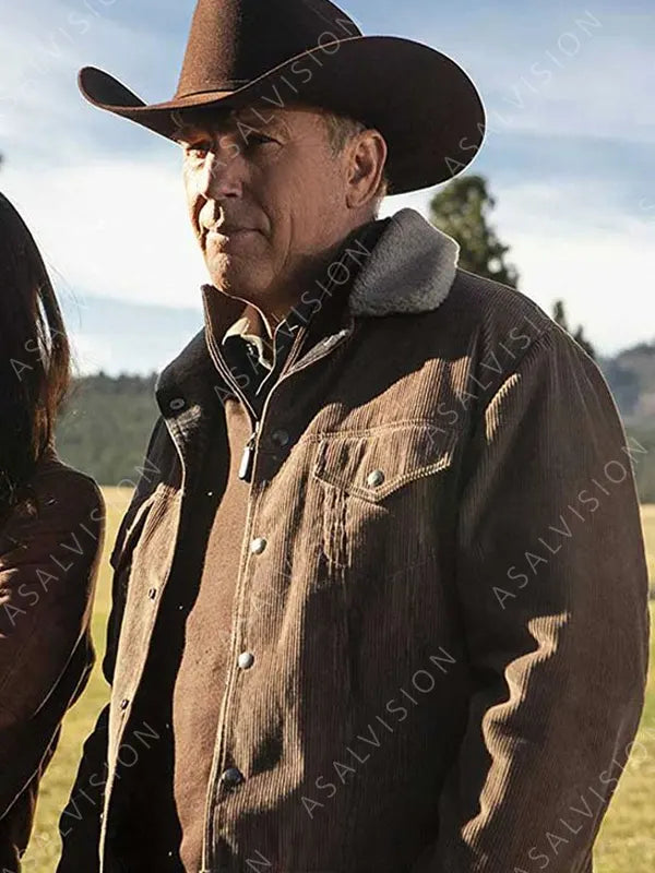 Yellowstone Kevin Costner Brown Corduroy Jacket