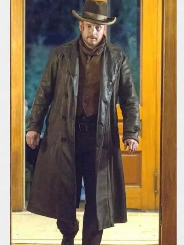 Yellowstone Rip Wheeler Black Leather Coat