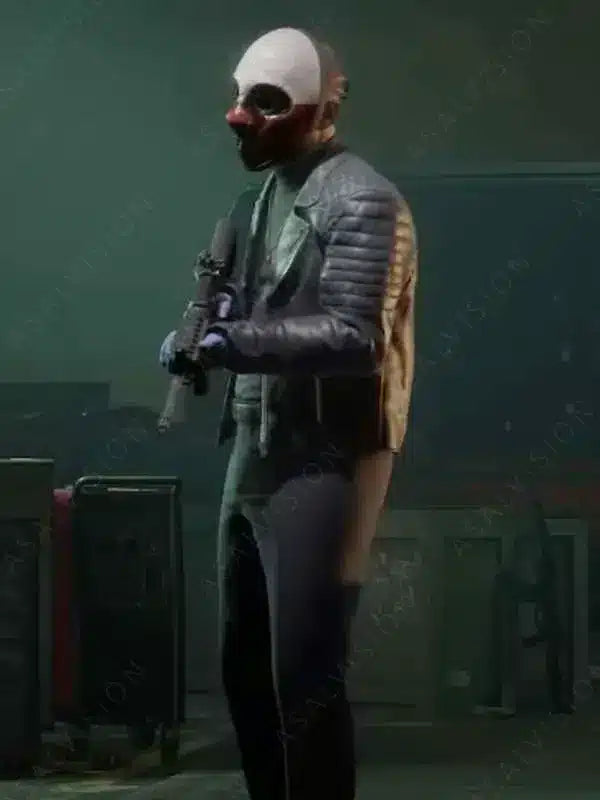 2023 Payday 3 Wolf Barfly Genuine Black Leather Jacket