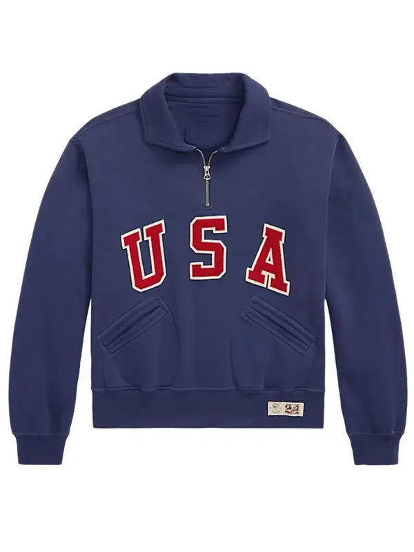 2024 Olympics USA Half Zip Fleece Jacket