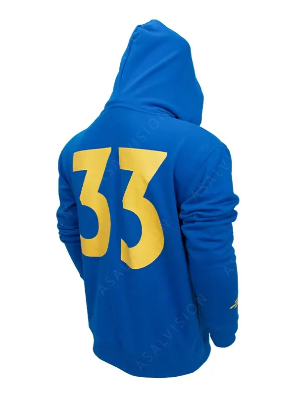 33 Zip-Up Blue Fleece Hoodie