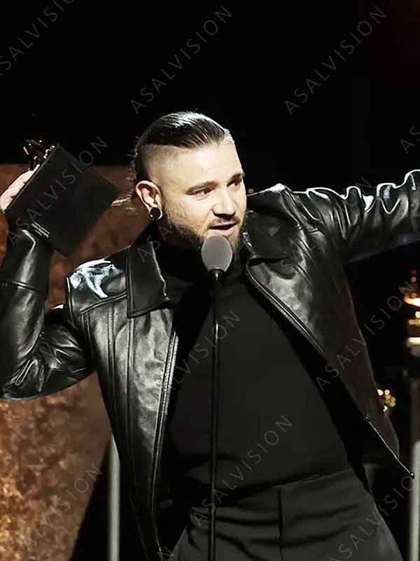 66th Annual Grammy Awards 2024 Black Genuine Leather Jacket