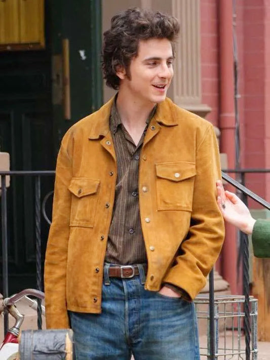 A Complete Unknown Timothée Chalamet Trucker Leather Jacket