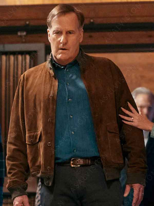 A Man in Full Jeff Daniels Brown Suede Leather Jacket