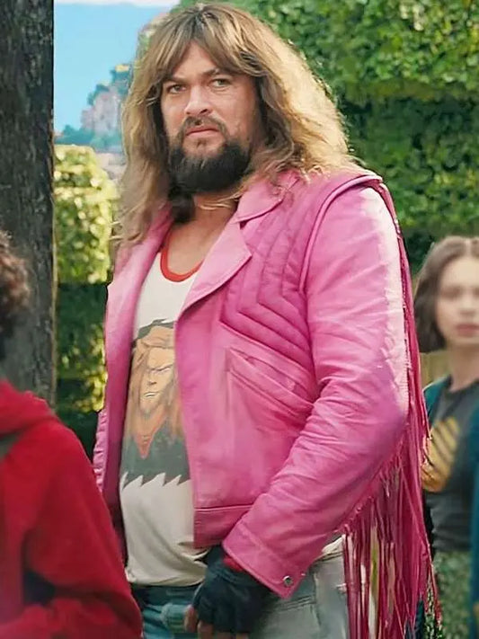 A Minecraft 2025 Jason Momoa Pink Real Leather Jacket