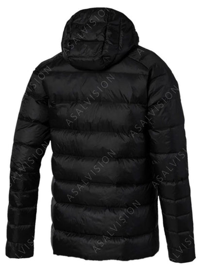 AC Milan Soccer Bomber Black Puffer Jacket